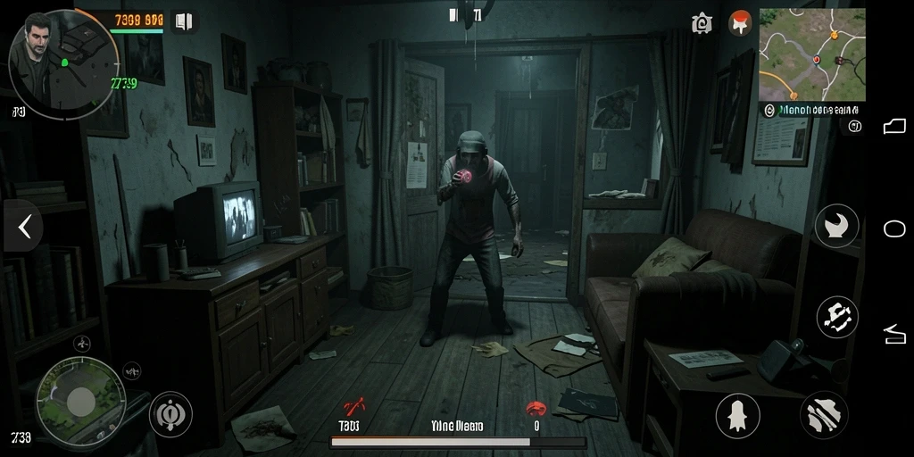 Gameplay seram dalam 2739 di sekitar ruangan angker.