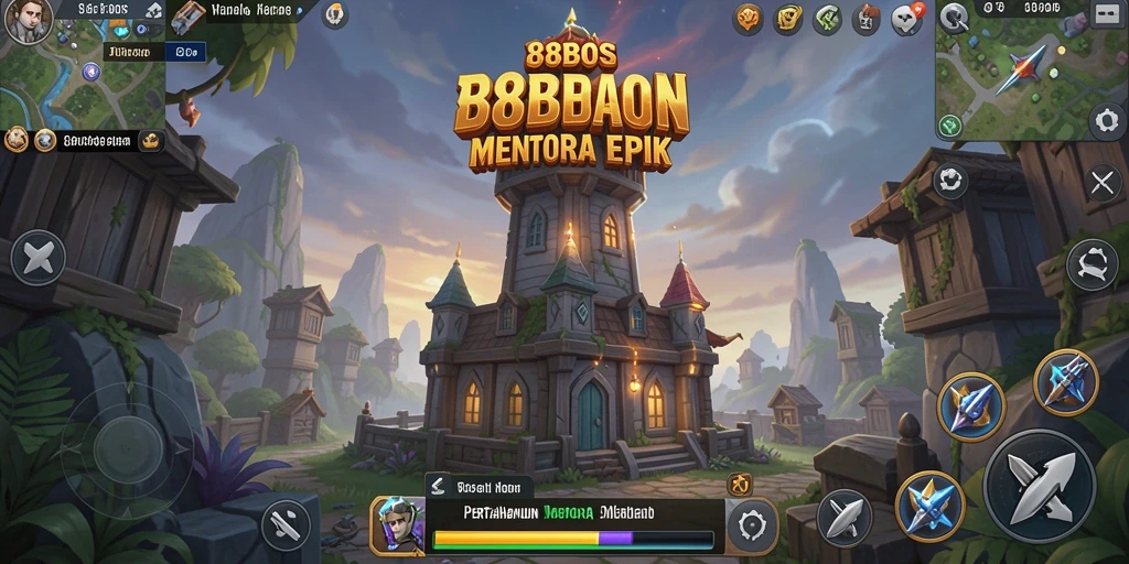 Screenshot menampilkan gameplay mendebarkan dari pertahanan menara di 88BOS.