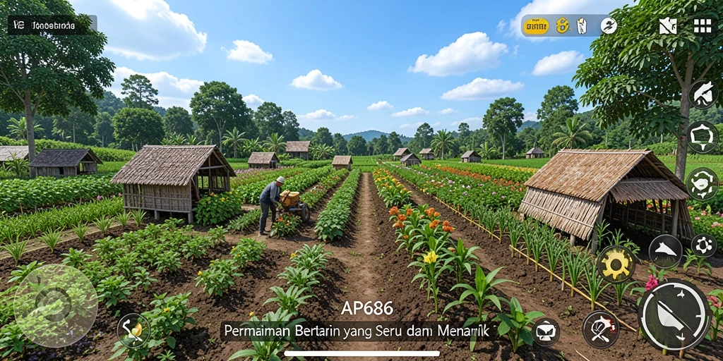Tampilan gameplay yang seru dalam bertani.