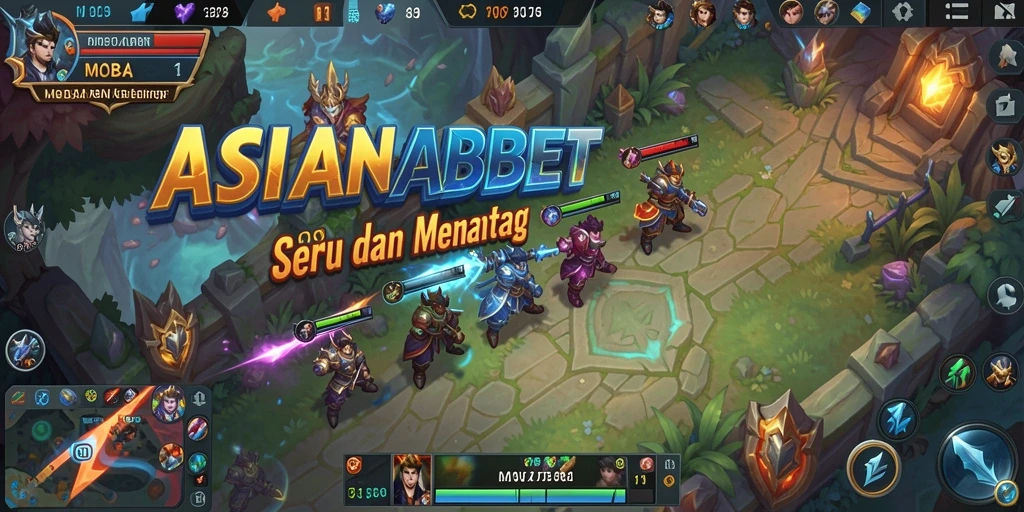 Tampilan gameplay menarik dari ASIANABET dalam pertempuran MOBA.