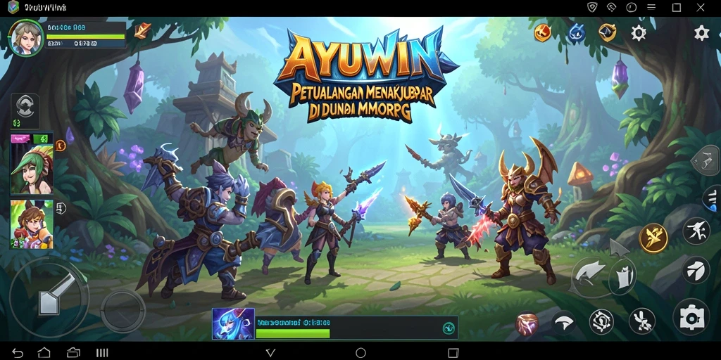 Screenshot gameplay AYUWIN yang menampilkan pertarungan seru dalam dunia MMORPG.