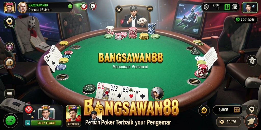 Tampilan menarik dari permainan Poker di BANGSAWAN88