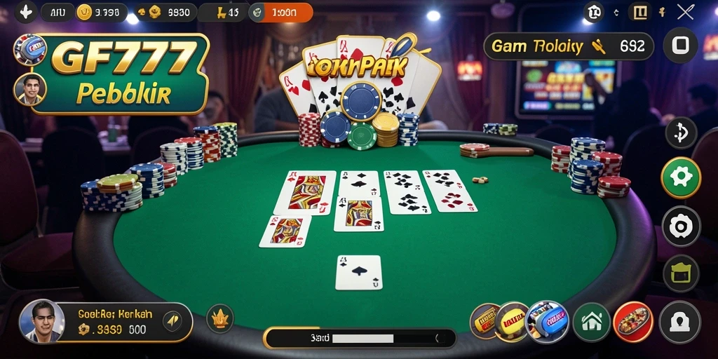 Tampilan gameplay Poker seru di GF777 yang menarik.