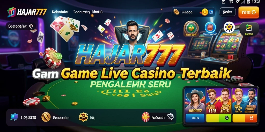 Tampilan gameplay Live Casino yang seru dan interaktif di HAJAR777.