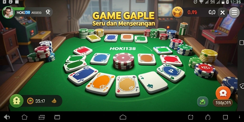 Screenshot HOKI138 menampilkan gameplay Gaple yang seru.