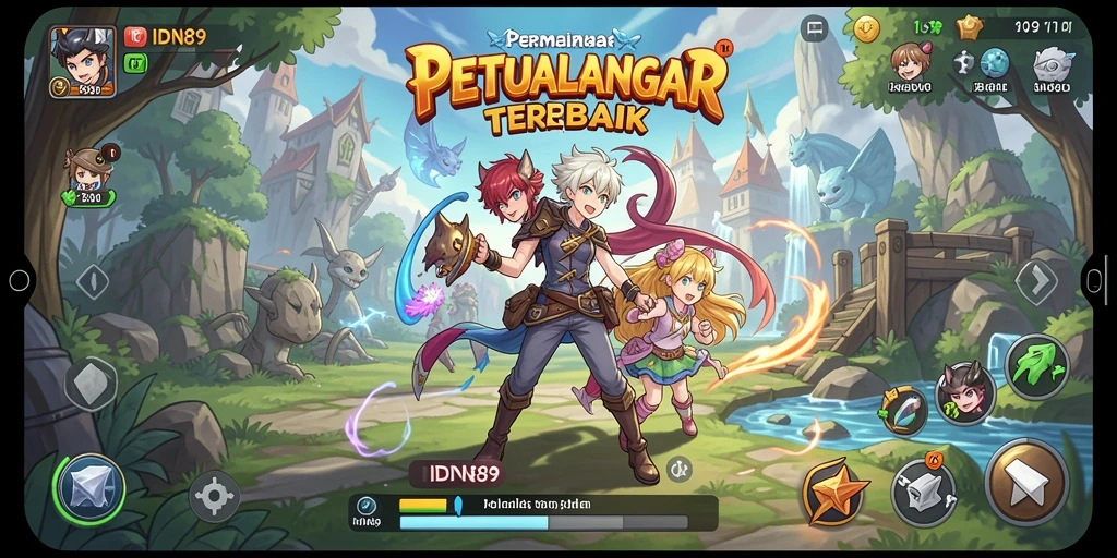 Tangkapan layar IDN89 menunjukkan aksi karakter anime dalam pertarungan seru.