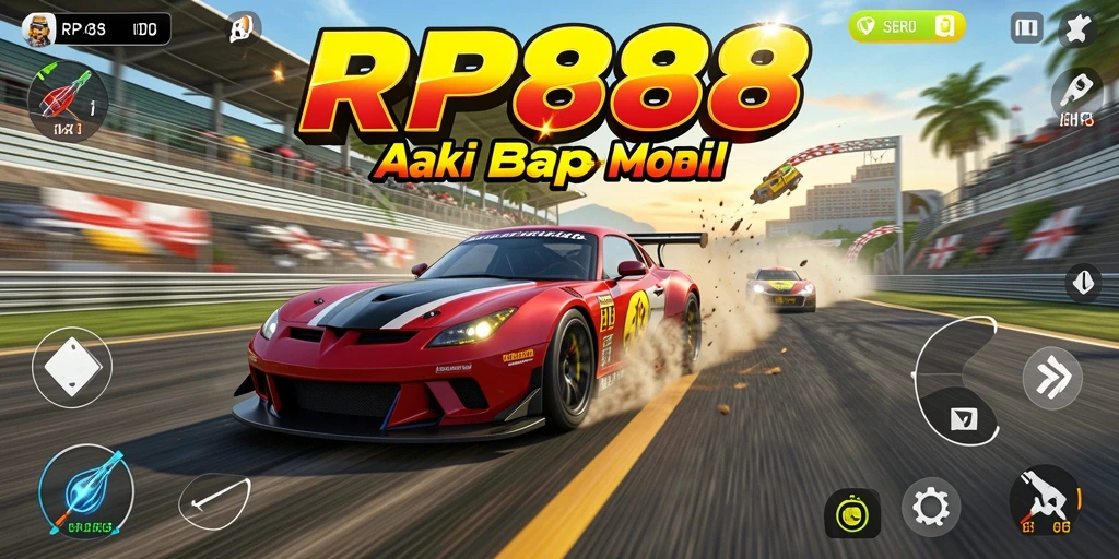 Tampilan menegangkan dari gameplay balap di RP888.