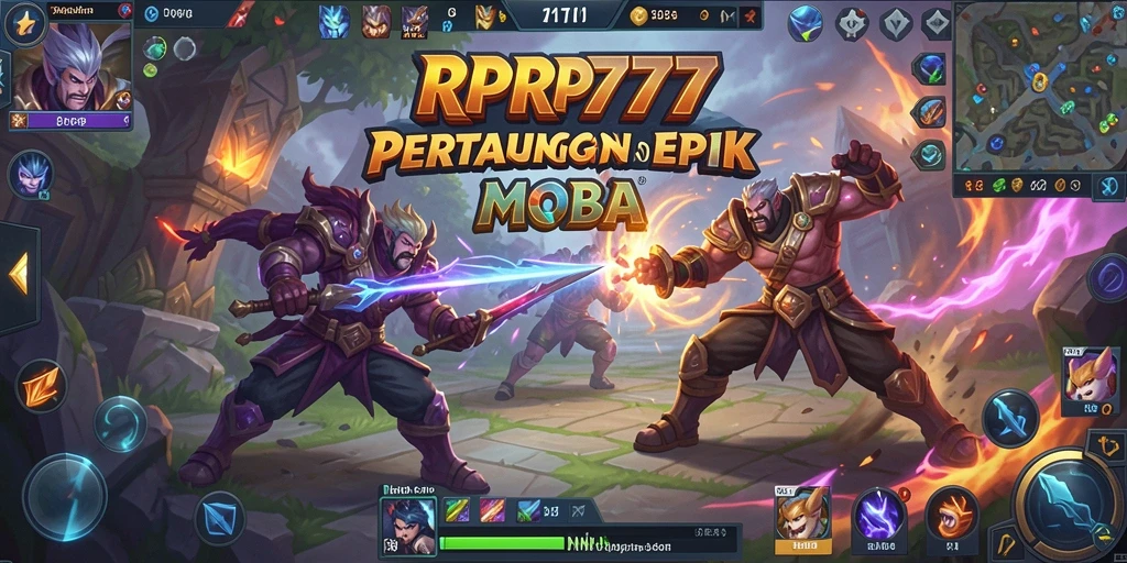 Gameplay seru dan intens dalam pertarungan tim MOBA.