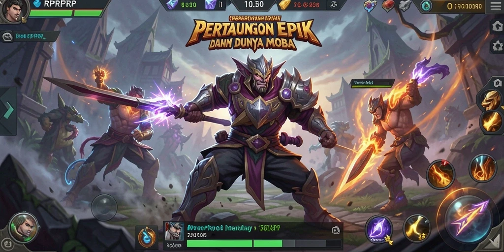 Tangkapan layar dari gameplay RPRPRP menunjukkan pertarungan seru antar karakter.
