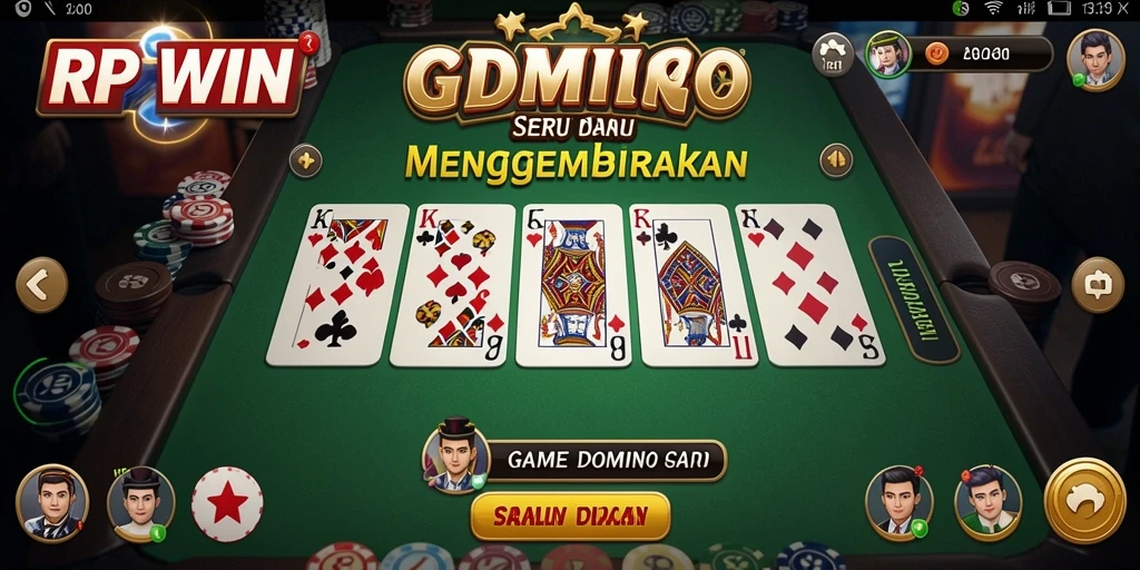 Screenshot gameplay RPWIN yang menunjukkan aksi seru permainan domino.