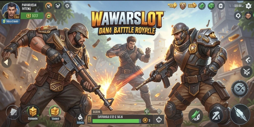 Gameplay mendebarkan WAWARSLOT saat bertempur di arena.